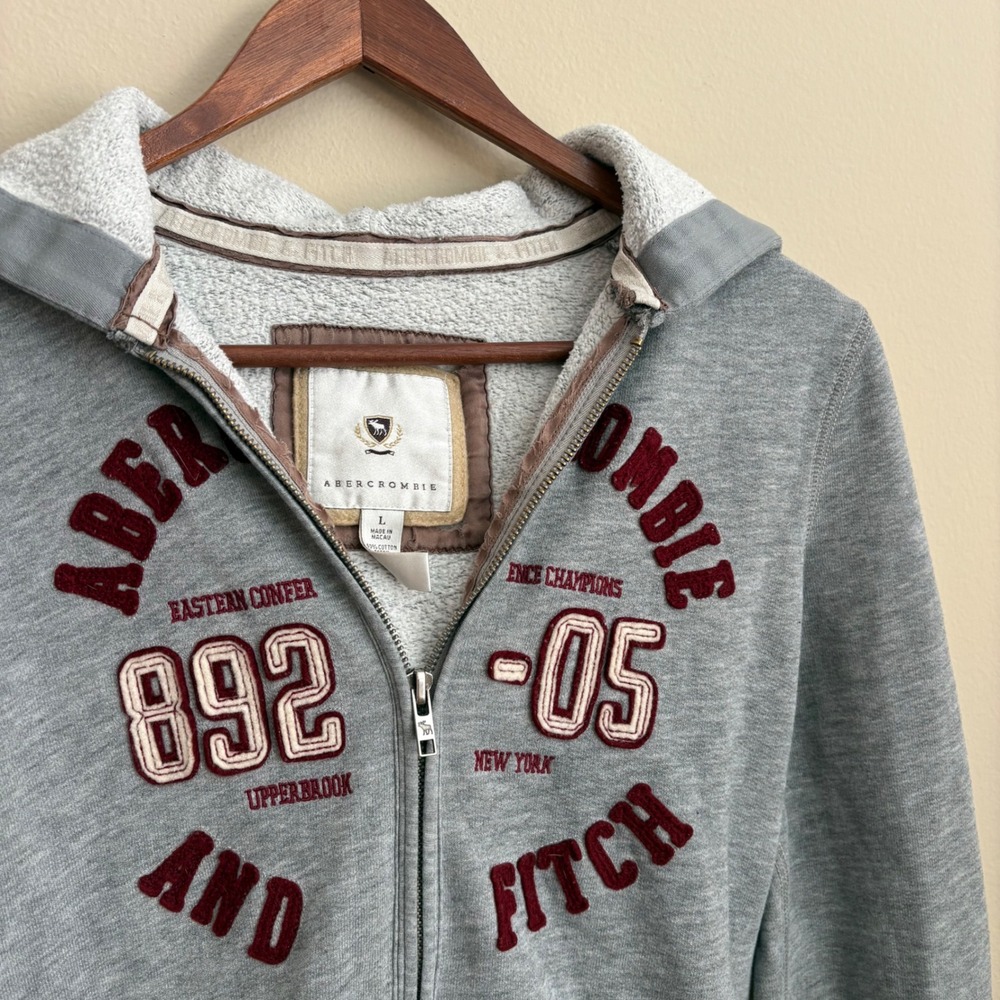 Vintage Y2K Mall Core Style Abercrombie & Fitch Womens Hooded Zip Up Sweatshirt